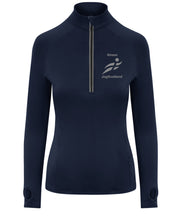 Load image into Gallery viewer, REFLECTIVE PRINT Alness JogScotland 1/2 zip Cool Flex top JC035 FEMALE FIT