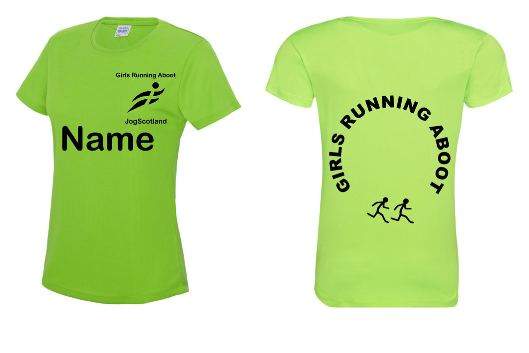 Girls Running Aboot JogScotland Round Neck T-shirt JC005